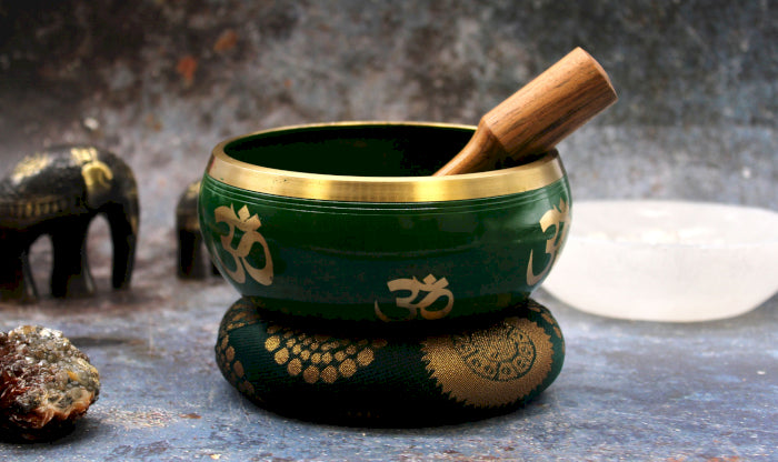 Set Campana Tibetana - Albero della Vita - Verde 14 cm
