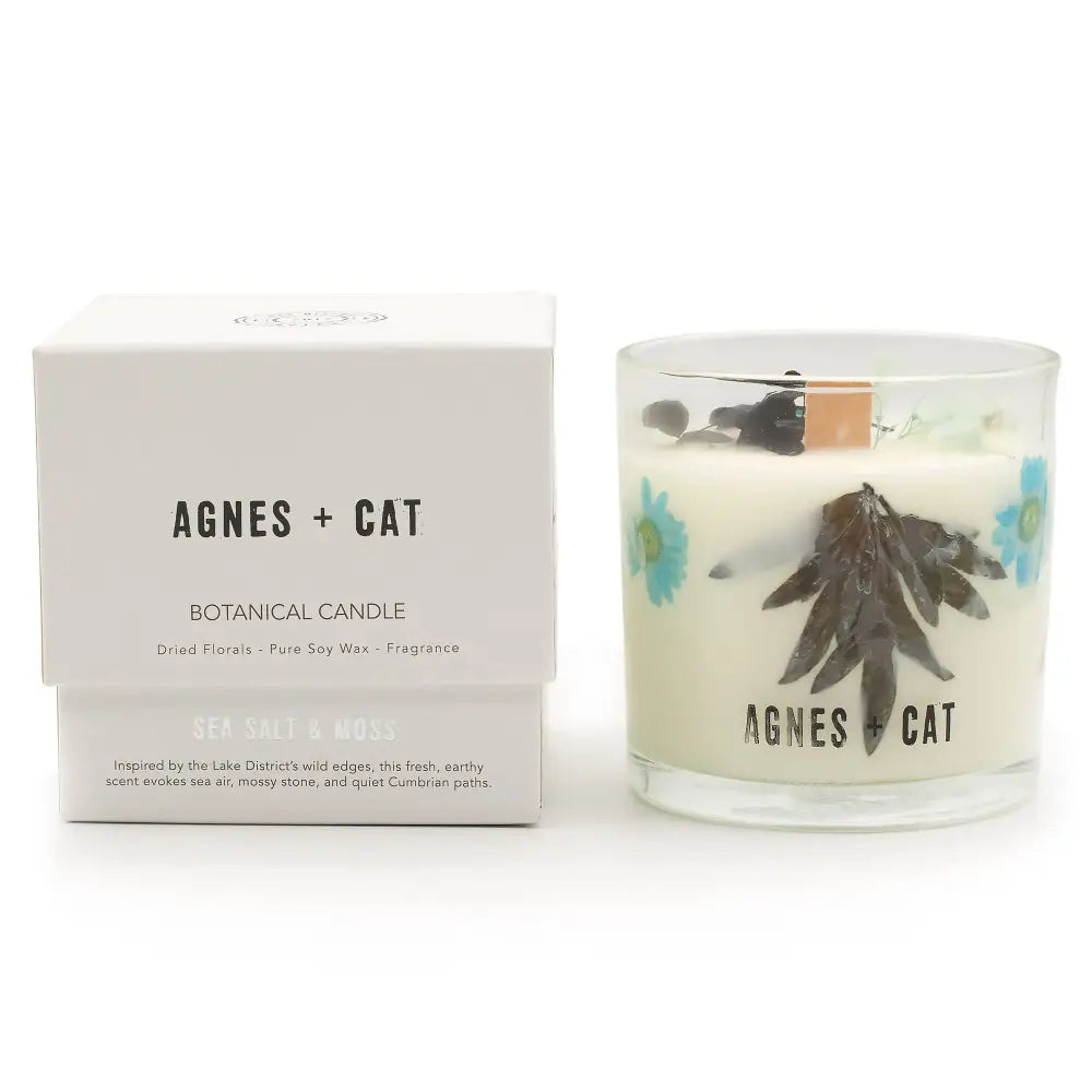Candela Botanica in Cera di Soia Agnes & Cat - Sale Marino e Muschio - Agnes + Cat Botanical Soy Wax Candles