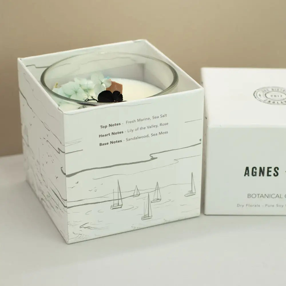 Candela Botanica in Cera di Soia Agnes & Cat - Sale Marino e Muschio - Agnes + Cat Botanical Soy Wax Candles