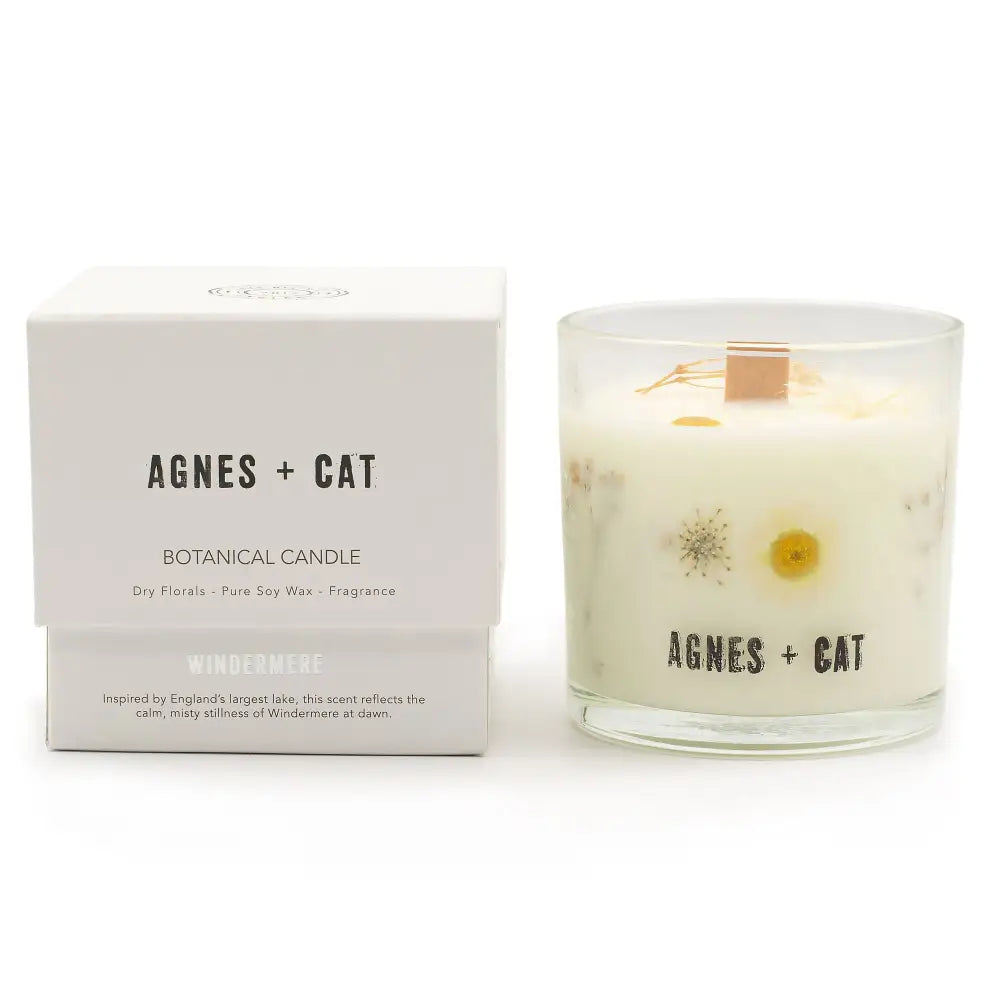 Candela Botanica in Cera di Soia Agnes & Cat - Acque Tranquille Windermere - Agnes + Cat Botanical Soy Wax Candles