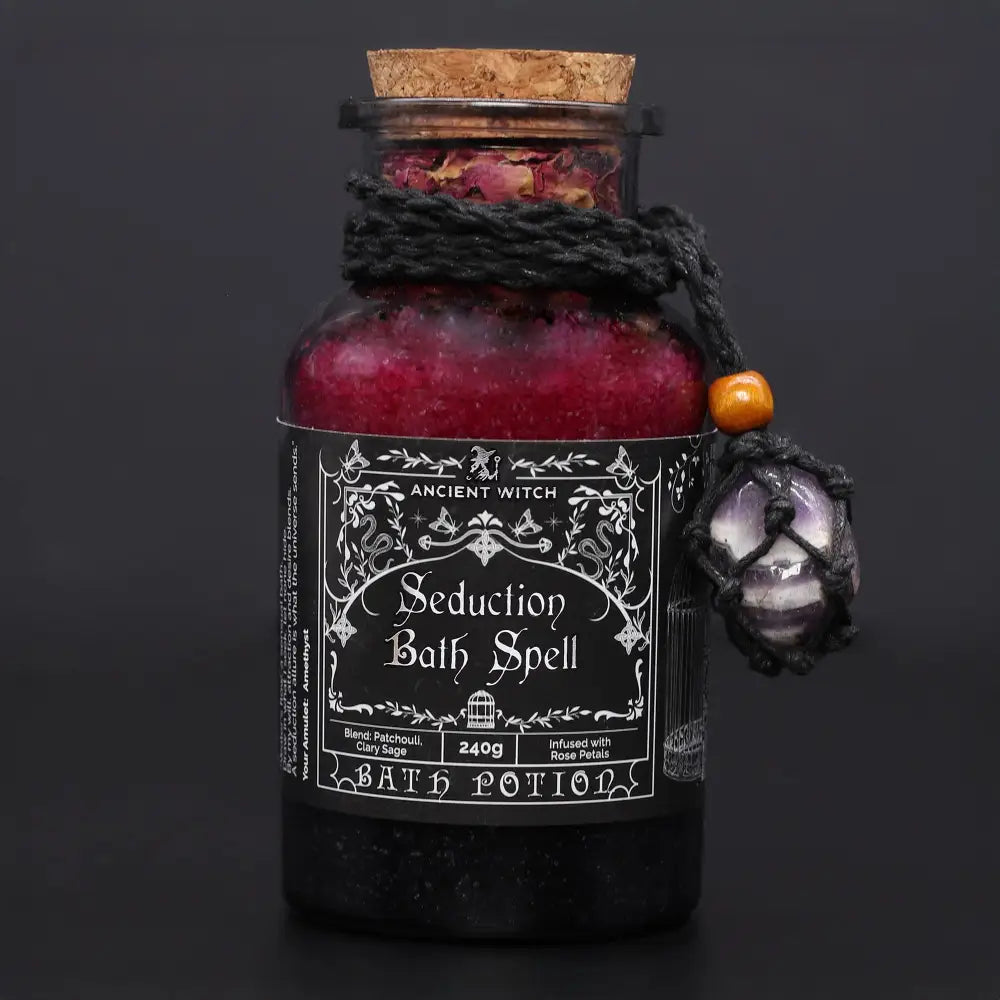 Pozione da Bagno Stregoneria Antica & Amuleto in Ametista – Seduzione - Ancient Witch Bath Spell Potions