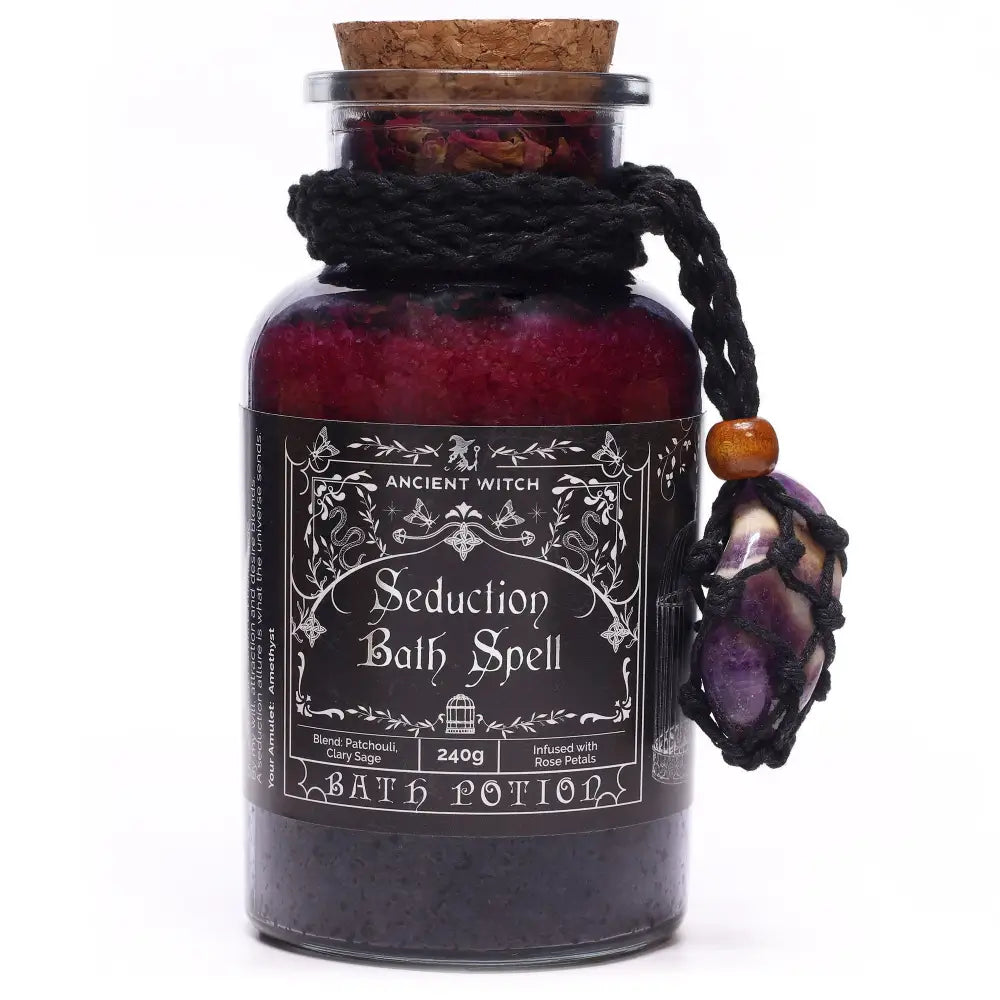Pozione da Bagno Stregoneria Antica & Amuleto in Ametista – Seduzione - Ancient Witch Bath Spell Potions