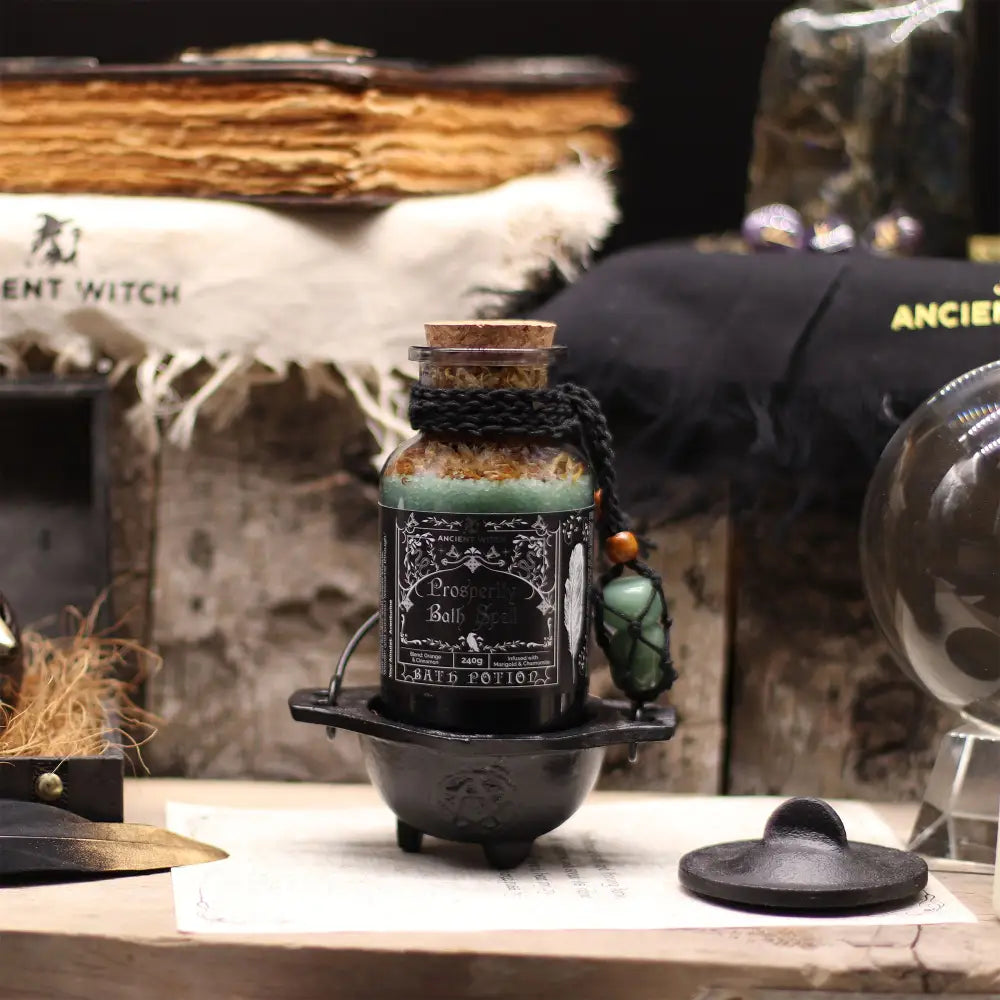 Pozione da Bagno Stregoneria Antica & Amuleto in Avventurina – Prosperità - Ancient Witch Bath Spell Potions