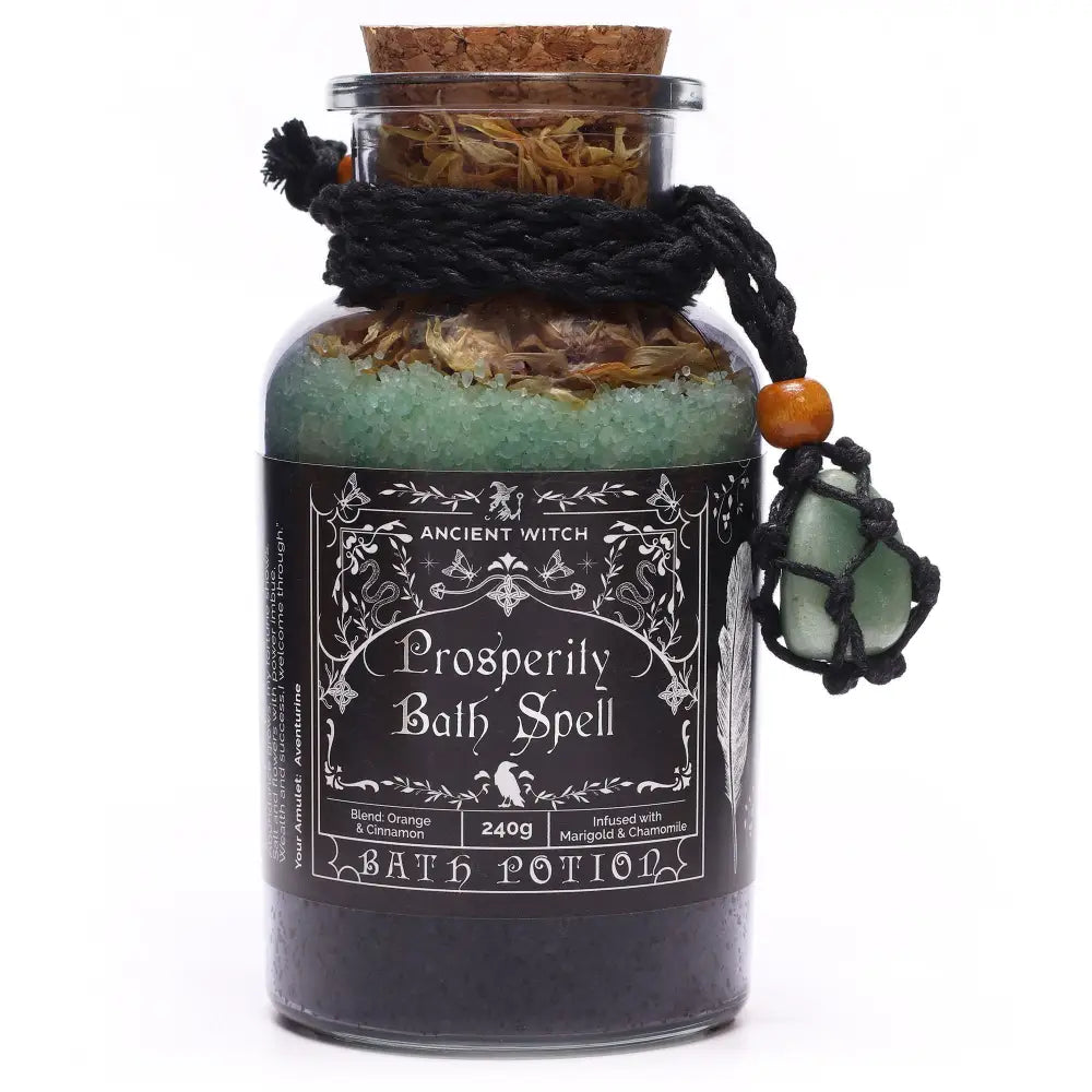 Pozione da Bagno Stregoneria Antica & Amuleto in Avventurina – Prosperità - Ancient Witch Bath Spell Potions