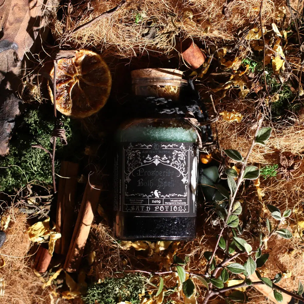 Pozione da Bagno Stregoneria Antica & Amuleto in Avventurina – Prosperità - Ancient Witch Bath Spell Potions