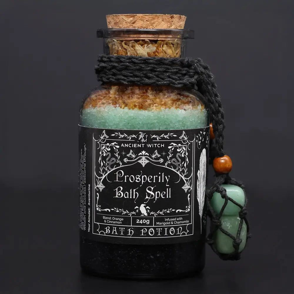 Pozione da Bagno Stregoneria Antica & Amuleto in Avventurina – Prosperità - Ancient Witch Bath Spell Potions