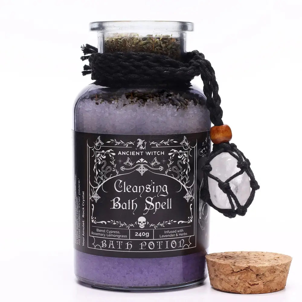 Pozione da Bagno Stregoneria Antica & Amuleto di Rocca – Purificante - Ancient Witch Bath Spell Potions