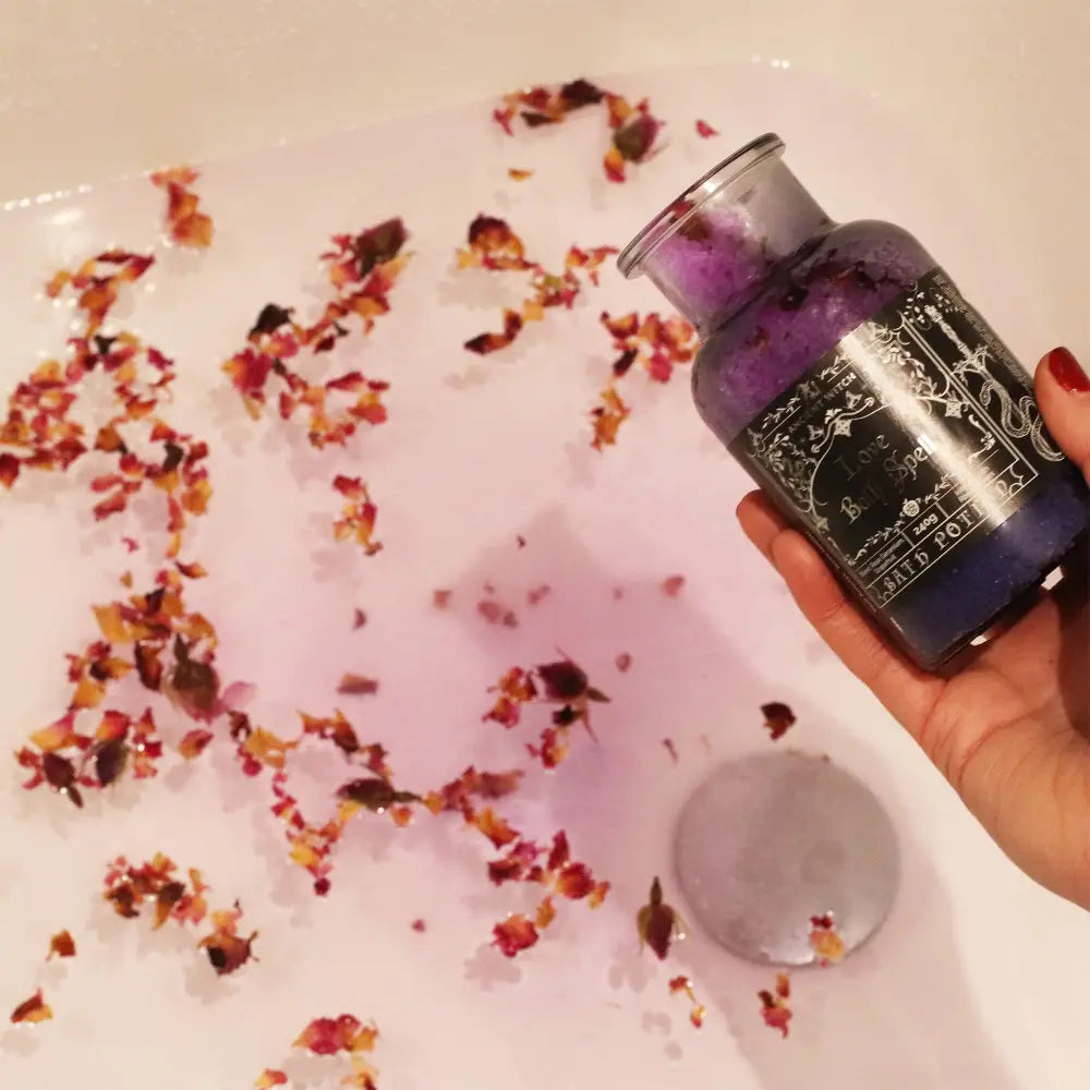 Pozione da Bagno Stregoneria Antica & Amuleto in Quarzo Rosa – Amore - Ancient Witch Bath Spell Potions