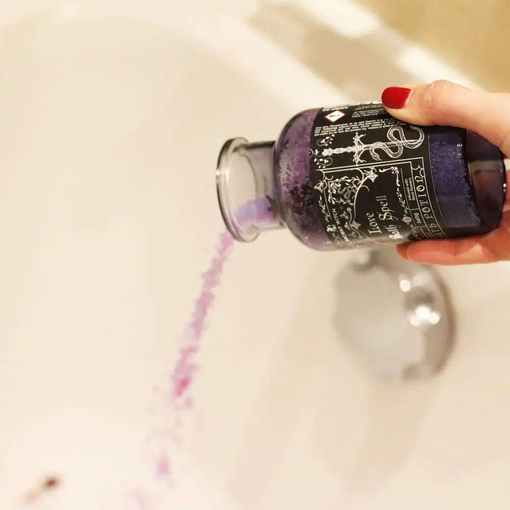 Pozione da Bagno Stregoneria Antica & Amuleto in Quarzo Rosa – Amore - Ancient Witch Bath Spell Potions