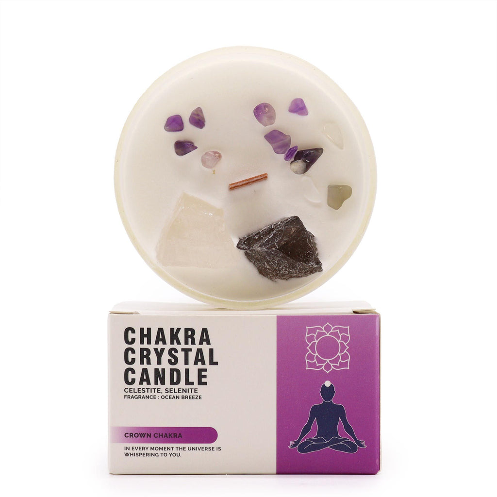 Candela Cristallo Chakra - Chakra della Corona - Essenze del Bottegaio