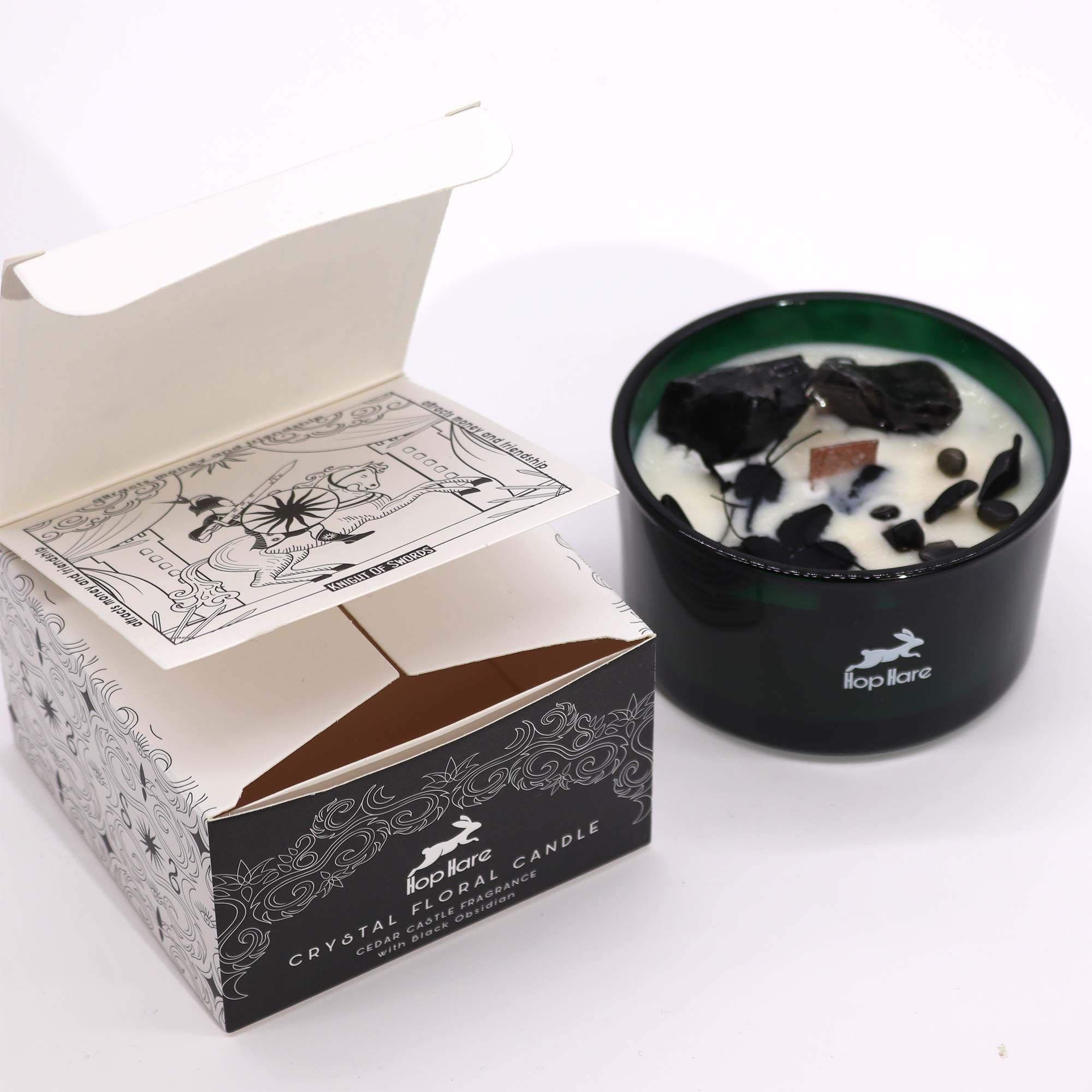 Candela con Fiore Magico Hop Hare - Cavaliere di Spade - Essenze del Bottegaio