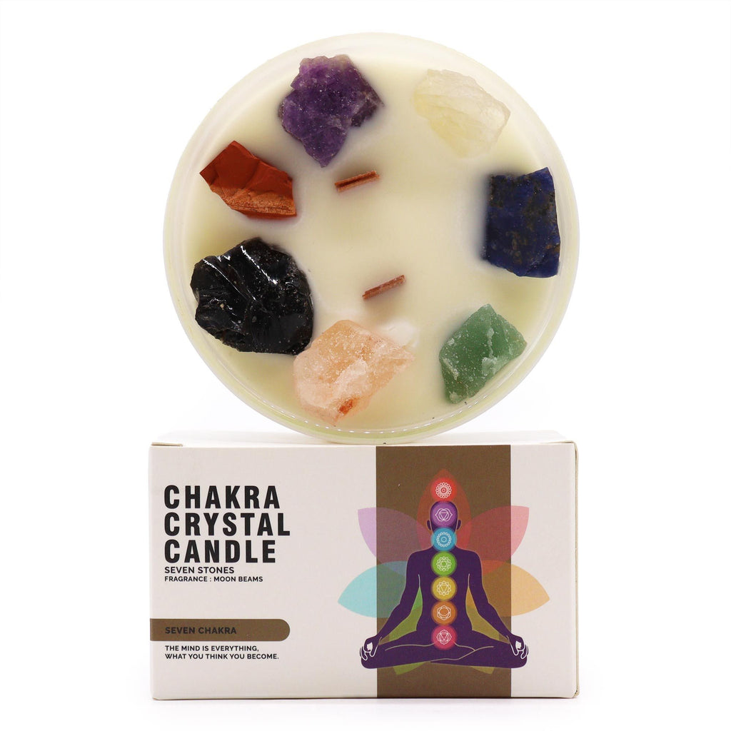 Candela Cristallo Chakra Grande - Sette Chakra - Essenze del Bottegaio