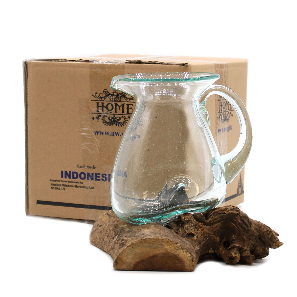 Vetro soffiato su legno - Brocca per l'acqua - Essenze del Bottegaio