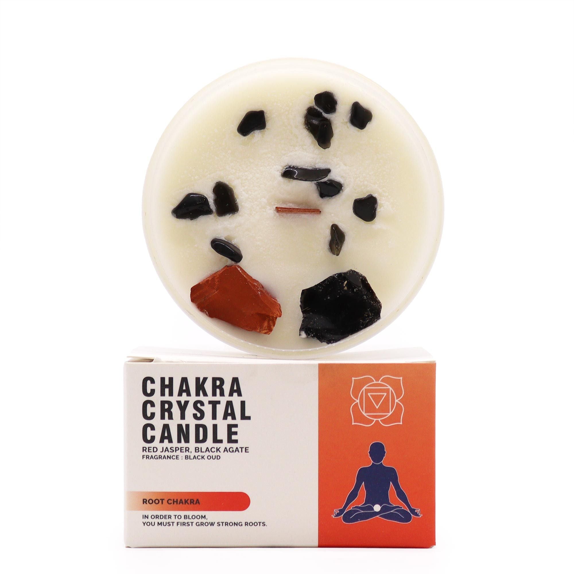 Candela Cristallo Chakra - Chakra della Radice - Essenze del Bottegaio