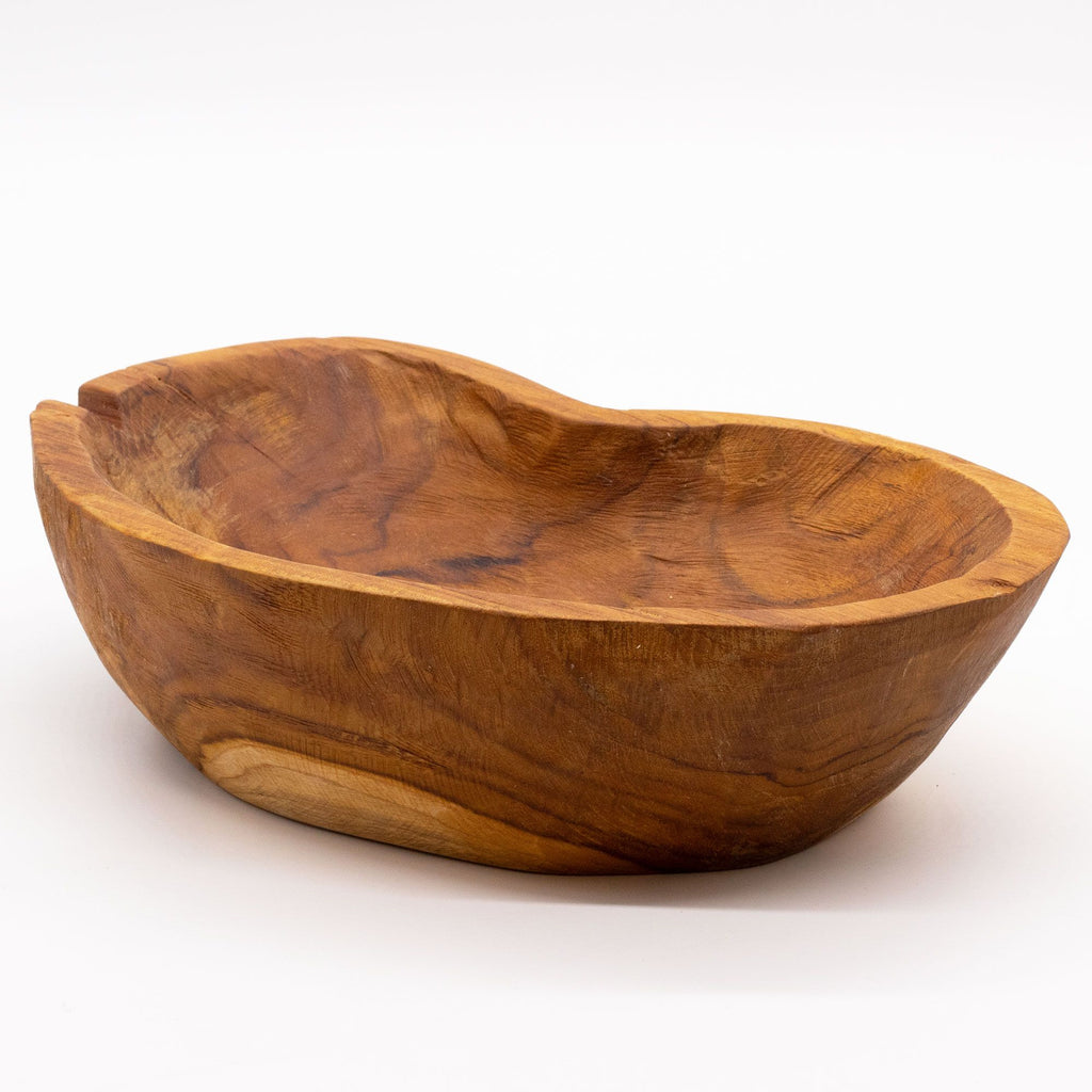 Ciotola in Teak Grezza 31x22x8 cm - Essenze del Bottegaio