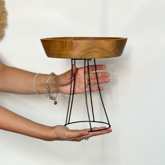 Set di 3 Ciotole in Legno Teak - Rialzate - Essenze del Bottegaio