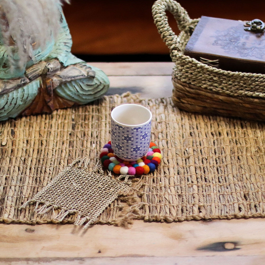 Set 4 Sottobicchieri in Feltro Rotondi 10 cm - Multicolore - Essenze del Bottegaio