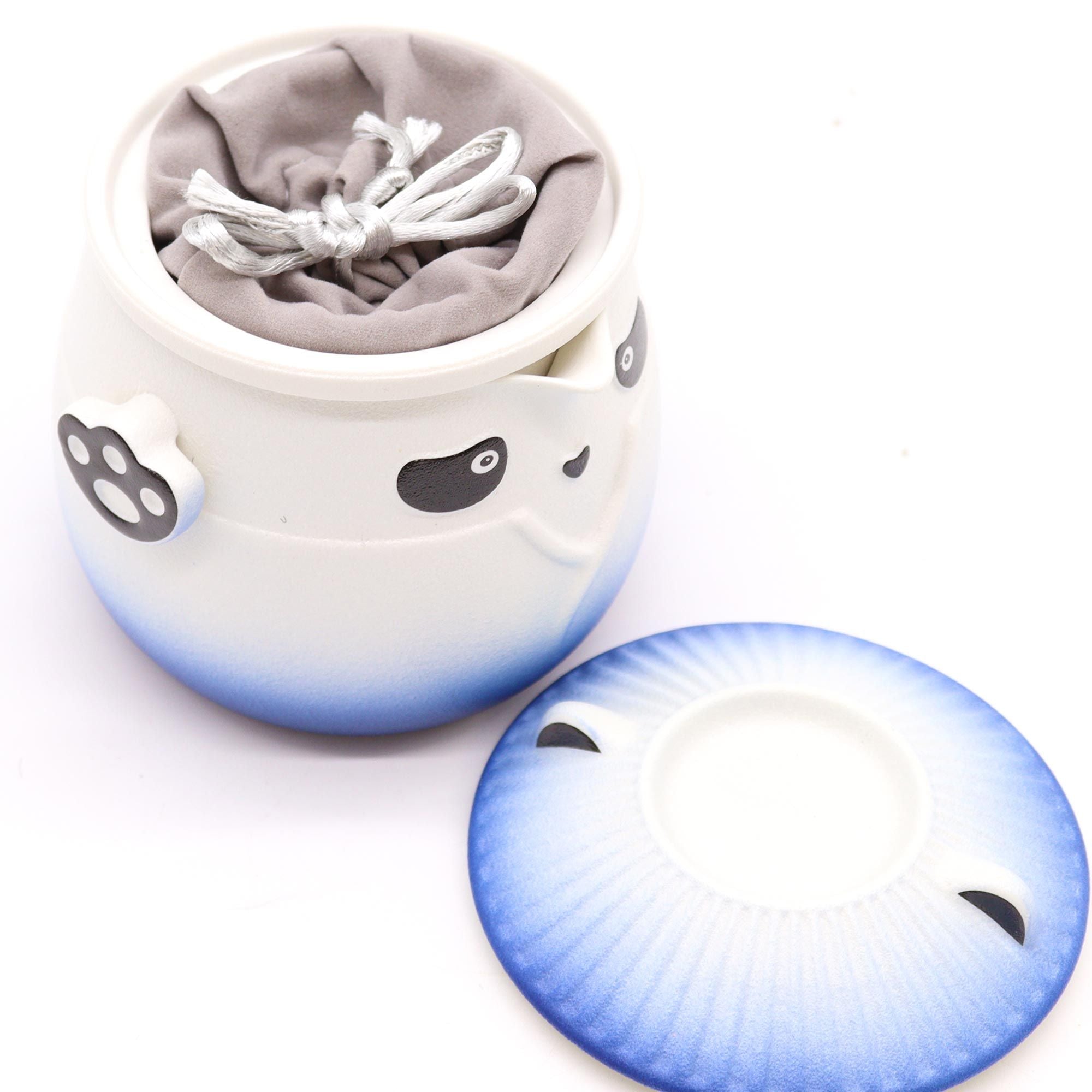 Teiera & 3 Tazze - Panda - Blu - Essenze del Bottegaio