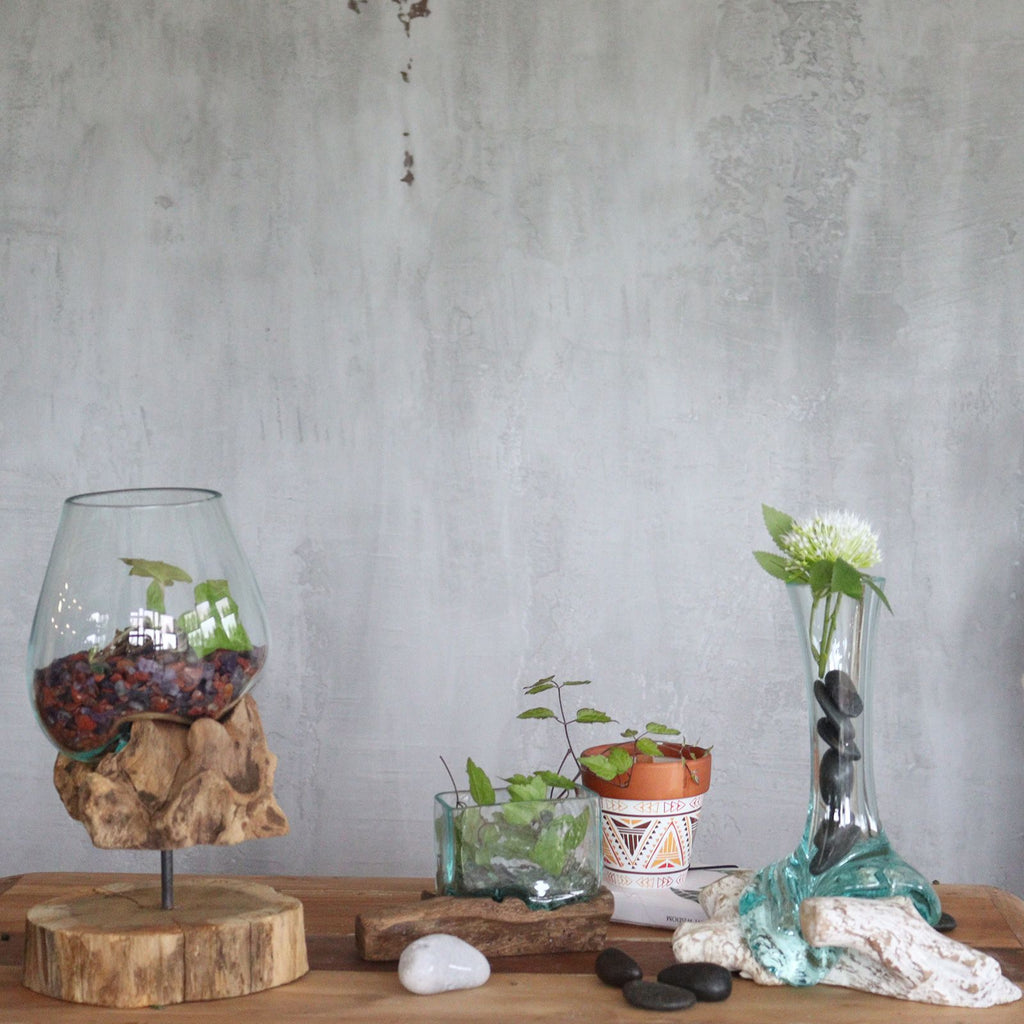 Vetro soffiato su legno - Vaso - Essenze del Bottegaio