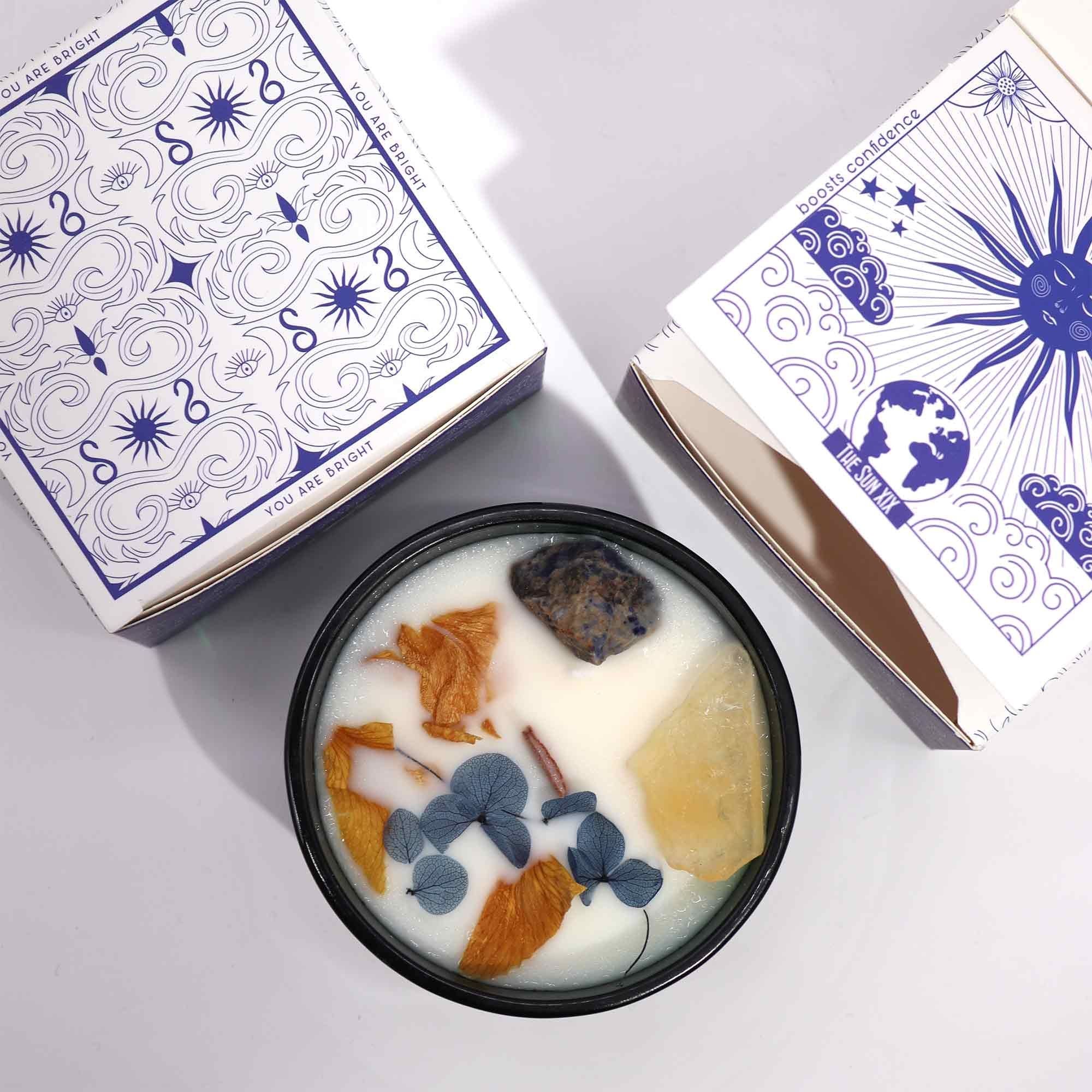 Candela con Fiore Magico Hop Hare - il Sole - Essenze del Bottegaio