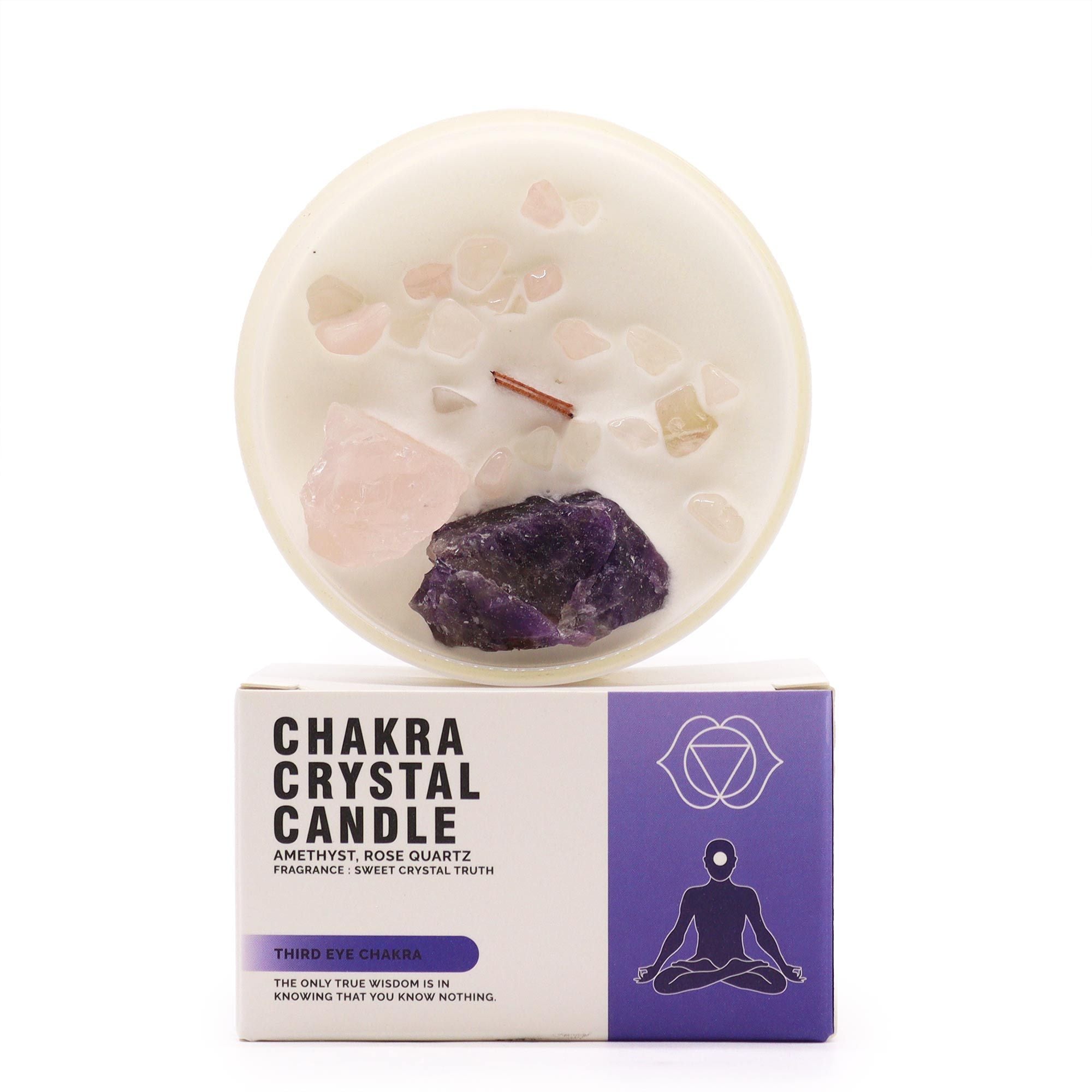 Candela Cristallo Chakra - Chakra del Terzo Occhio - Essenze del Bottegaio