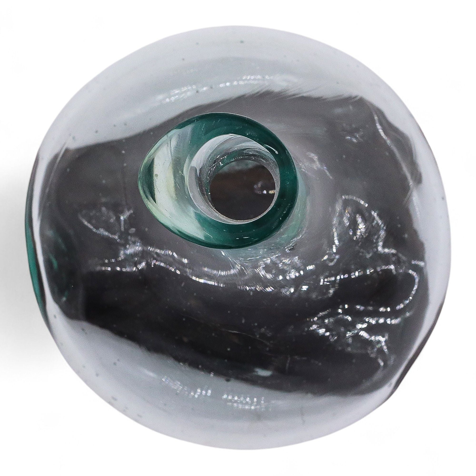 Mini decanter in vetro soffiato su legno 20 cm - Essenze del Bottegaio