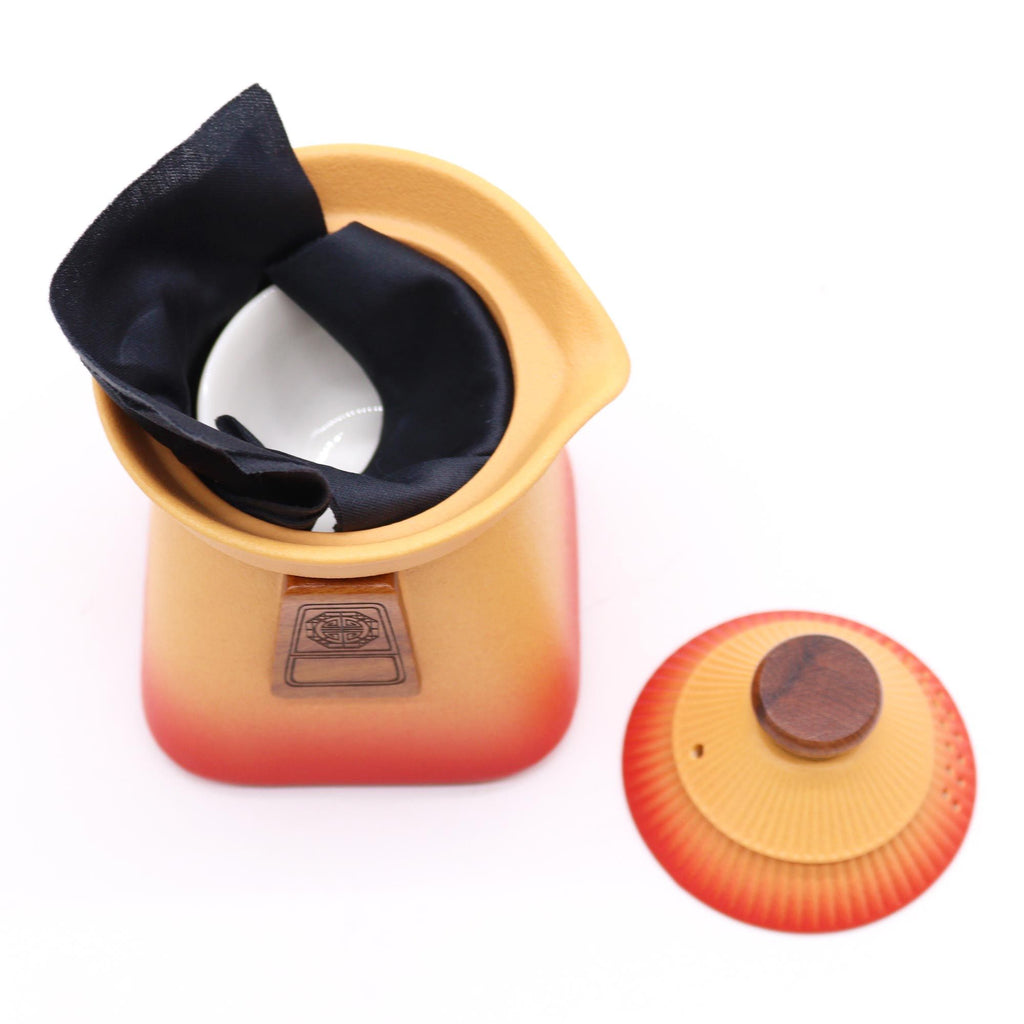 Teiera & 3 Tazze - Tempio - Arancione - Essenze del Bottegaio