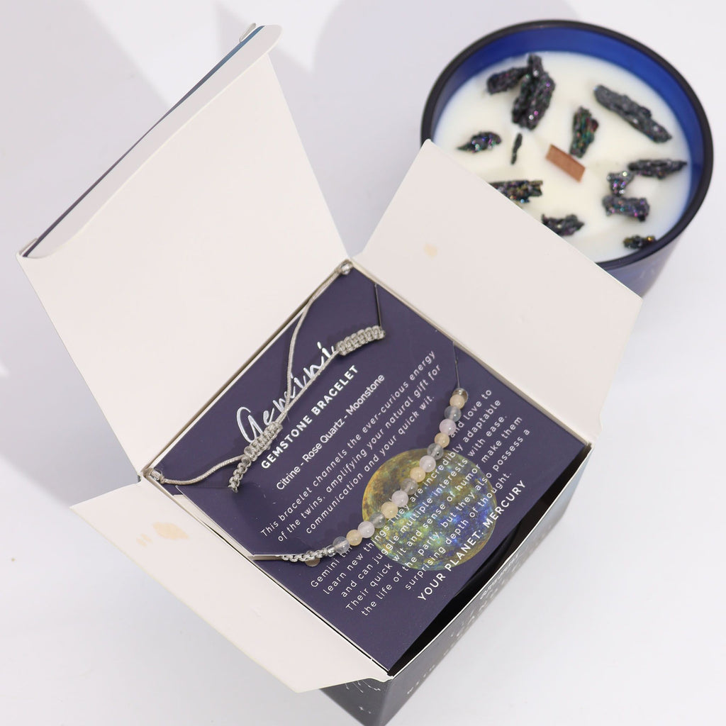 Candela Zodiaco con Braccialetto - Gemelli - Essenze del Bottegaio