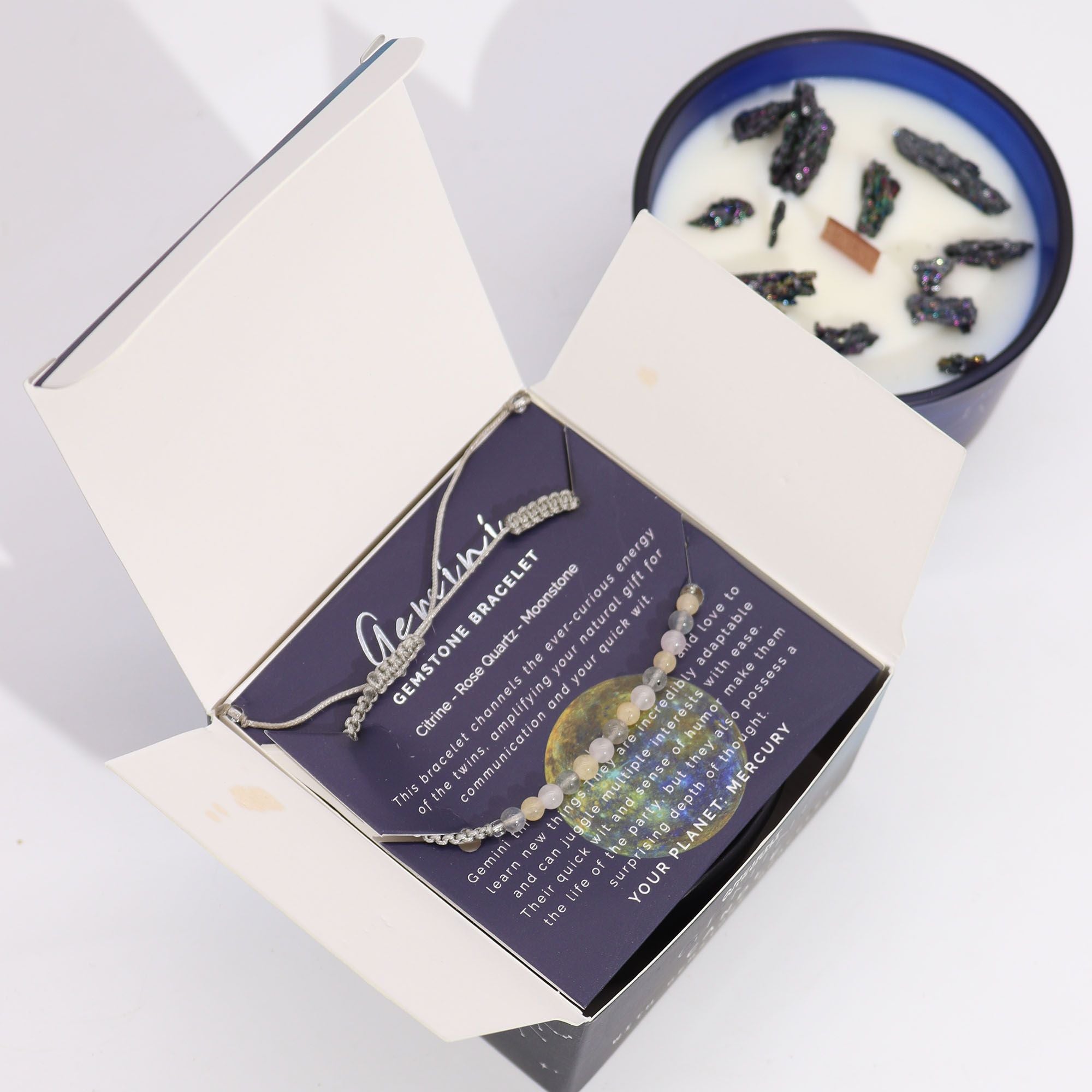 Candela Zodiaco con Braccialetto - Gemelli - Essenze del Bottegaio