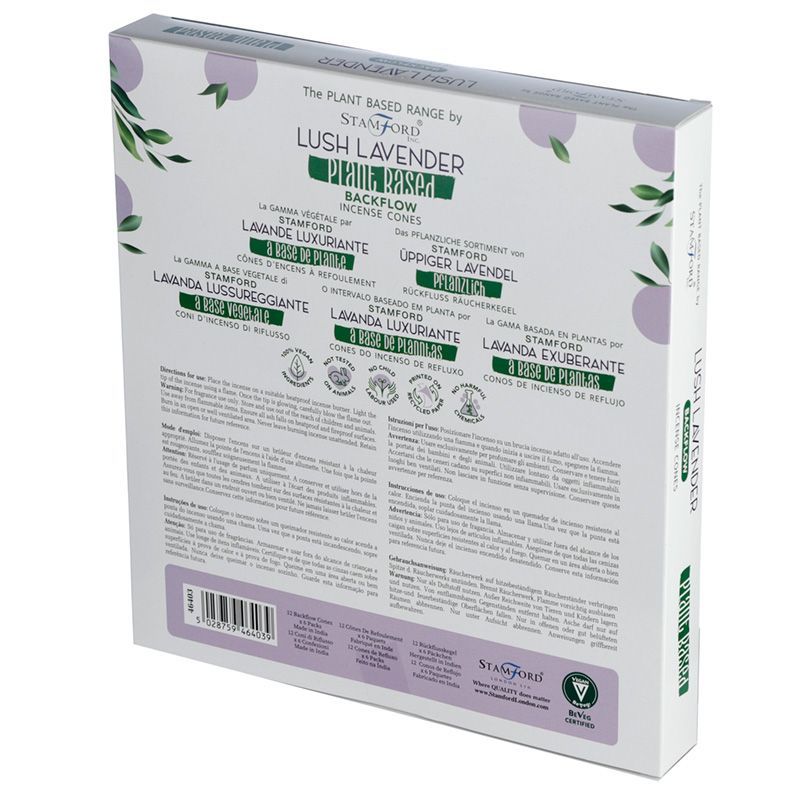 Coni di incenso a reflusso base vegetale - Lavanda - Essenze del Bottegaio