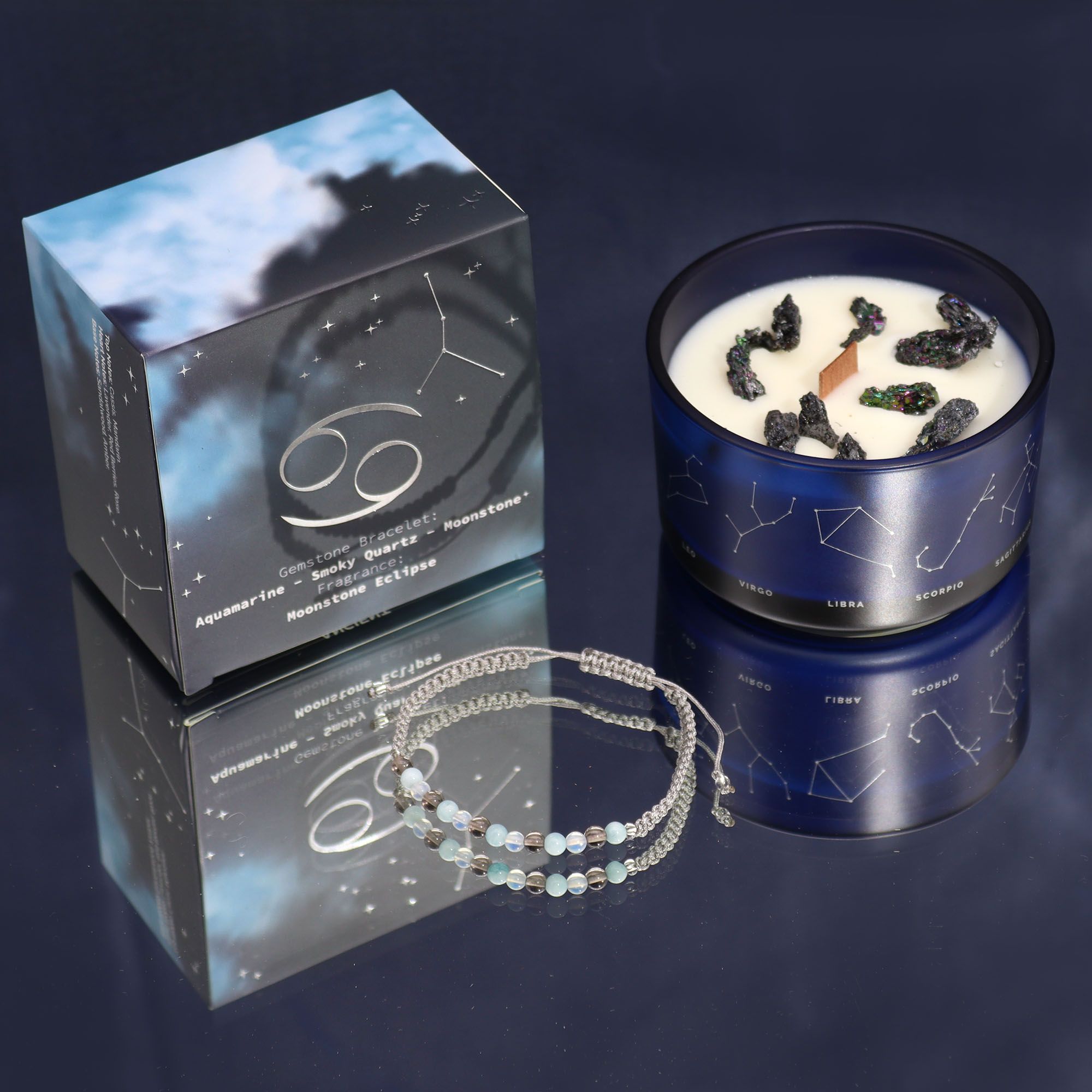 Candela Zodiaco con Braccialetto - Cancro - Essenze del Bottegaio