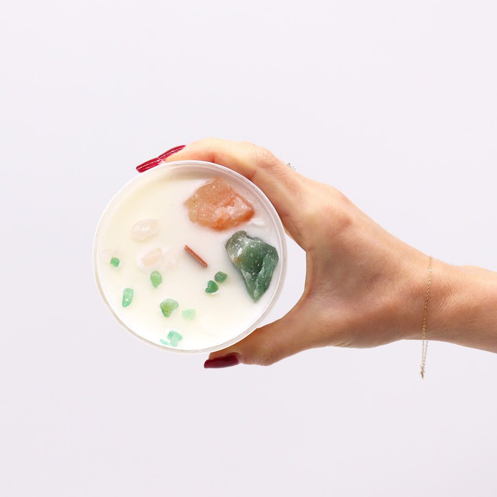 Candela Cristallo Chakra - Chakra del Cuore - Essenze del Bottegaio