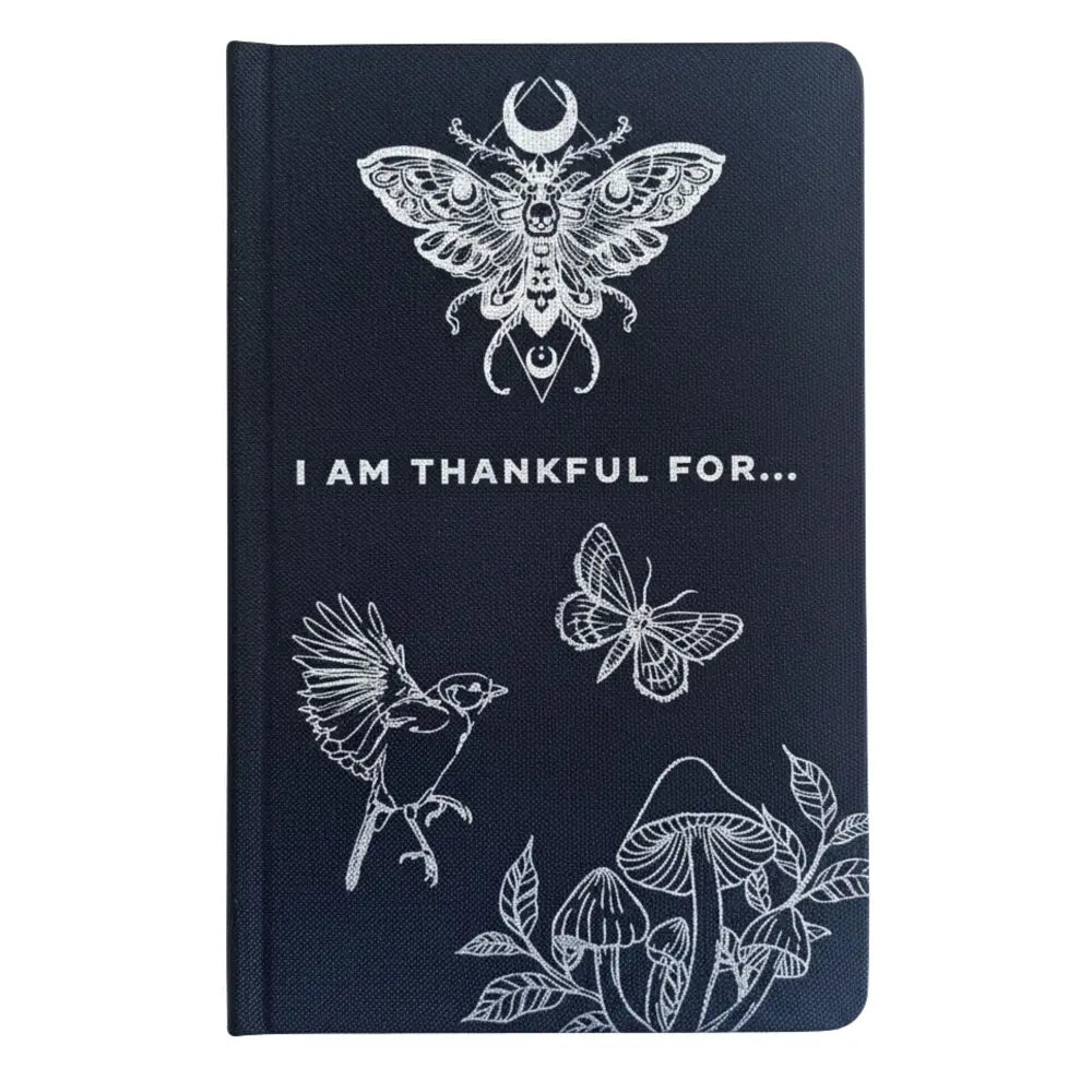 Black Gratitude Journal with Silver Lining - 120 pages - Wellness & Gratitude Notebooks