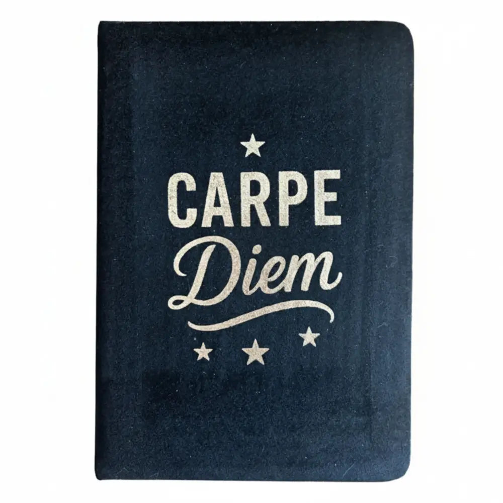 Black Velvet Notebook - 80 pages - Carpe Diem - Wellness & Gratitude Notebooks