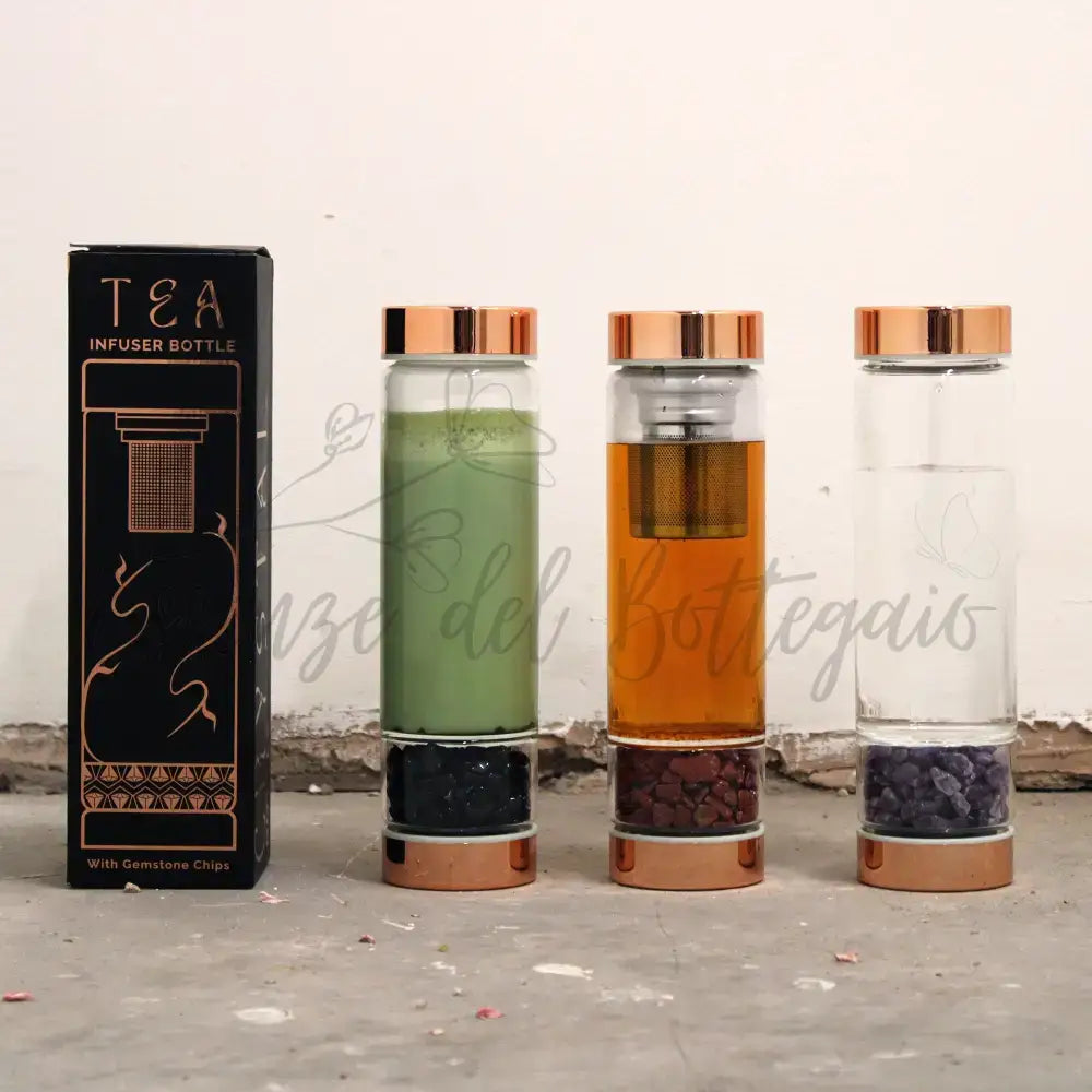 Borraccia in Vetro con Infusore per i Tè - Onice - Crystal Glass Tea Infuser Bottle