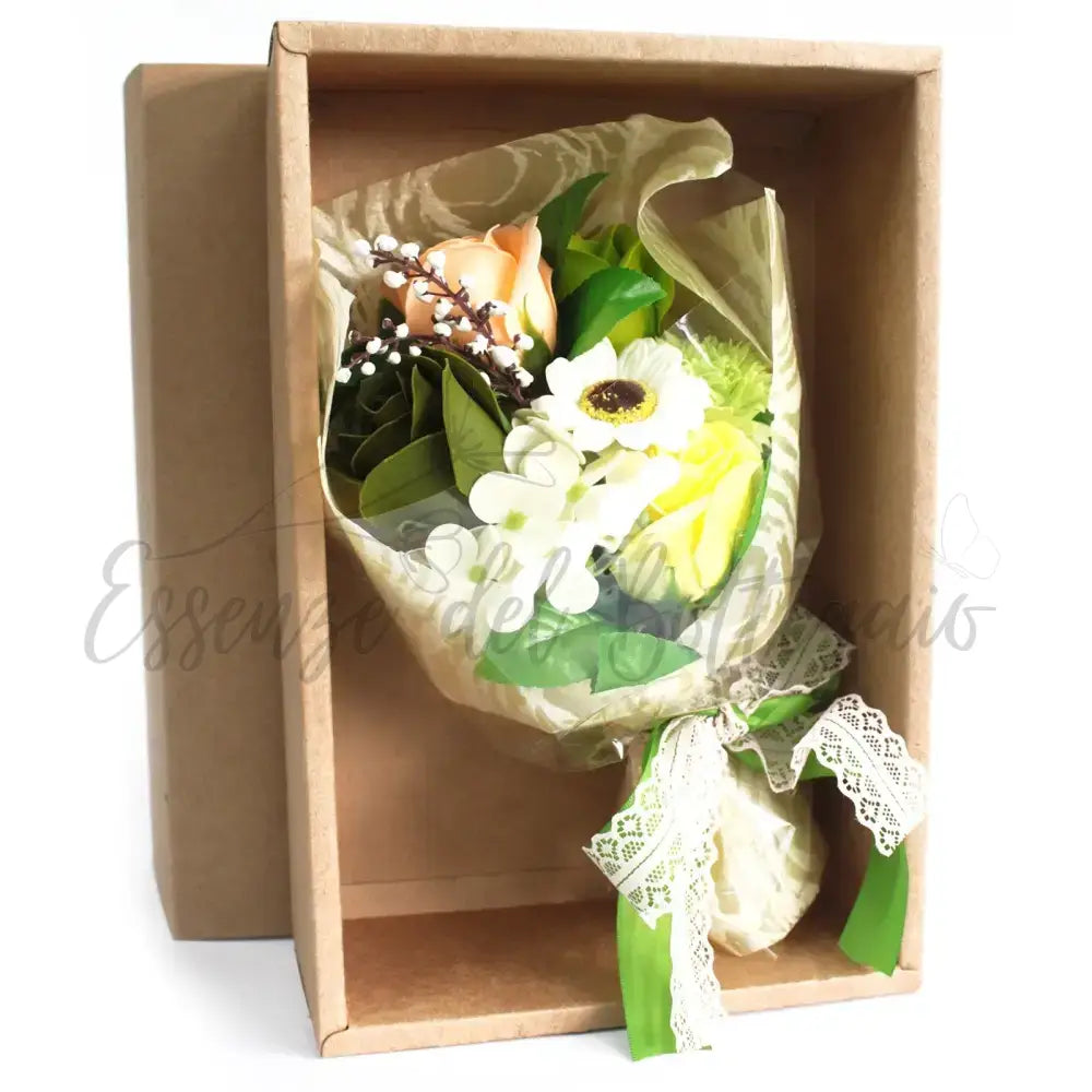 Bouquet Fiori di Sapone Verde con Confezione - Soap Flower Bouquets