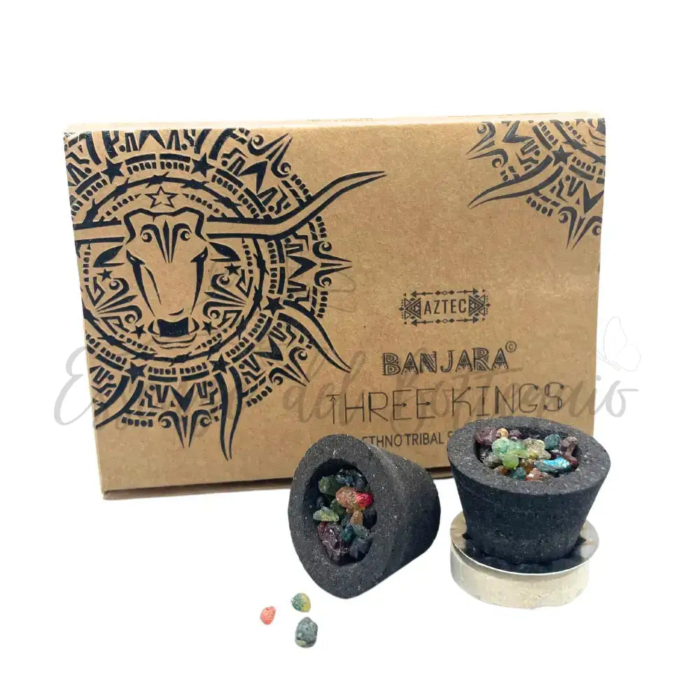 Box Resine in Coppino Banjara - 3 Magi - Banjara Ethno Tribal Smudge & Resin Cups