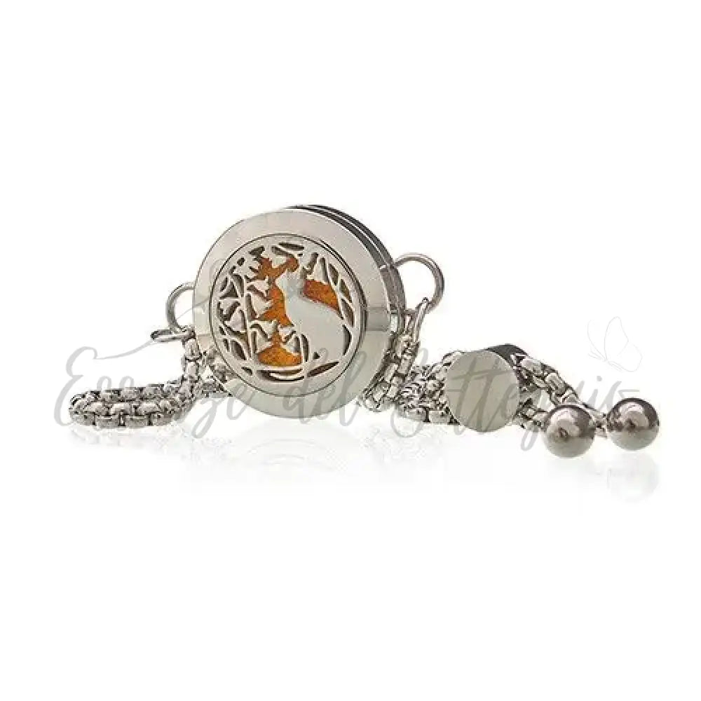 Braccialetto Aroma - Gatto e Fiori - 20mm - Aromatherapy Diffuser Necklaces