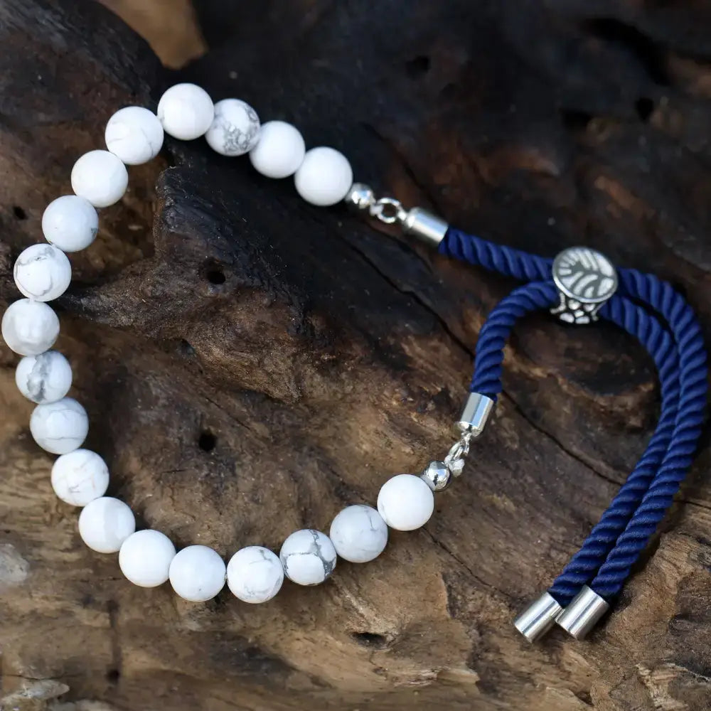 Braccialetto Blu con Terminali Placcati Argento 925 - Gemstones String Bracelets