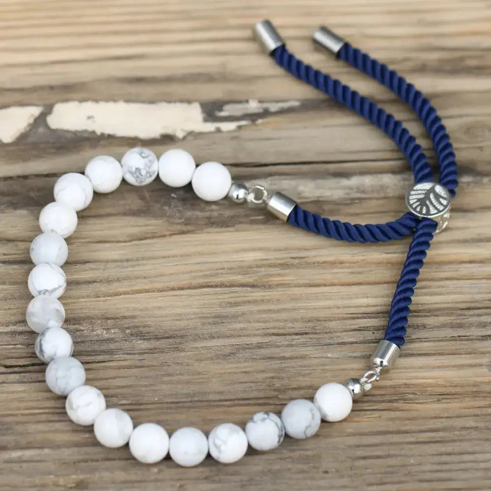 Braccialetto Blu con Terminali Placcati Argento 925 - Gemstones String Bracelets