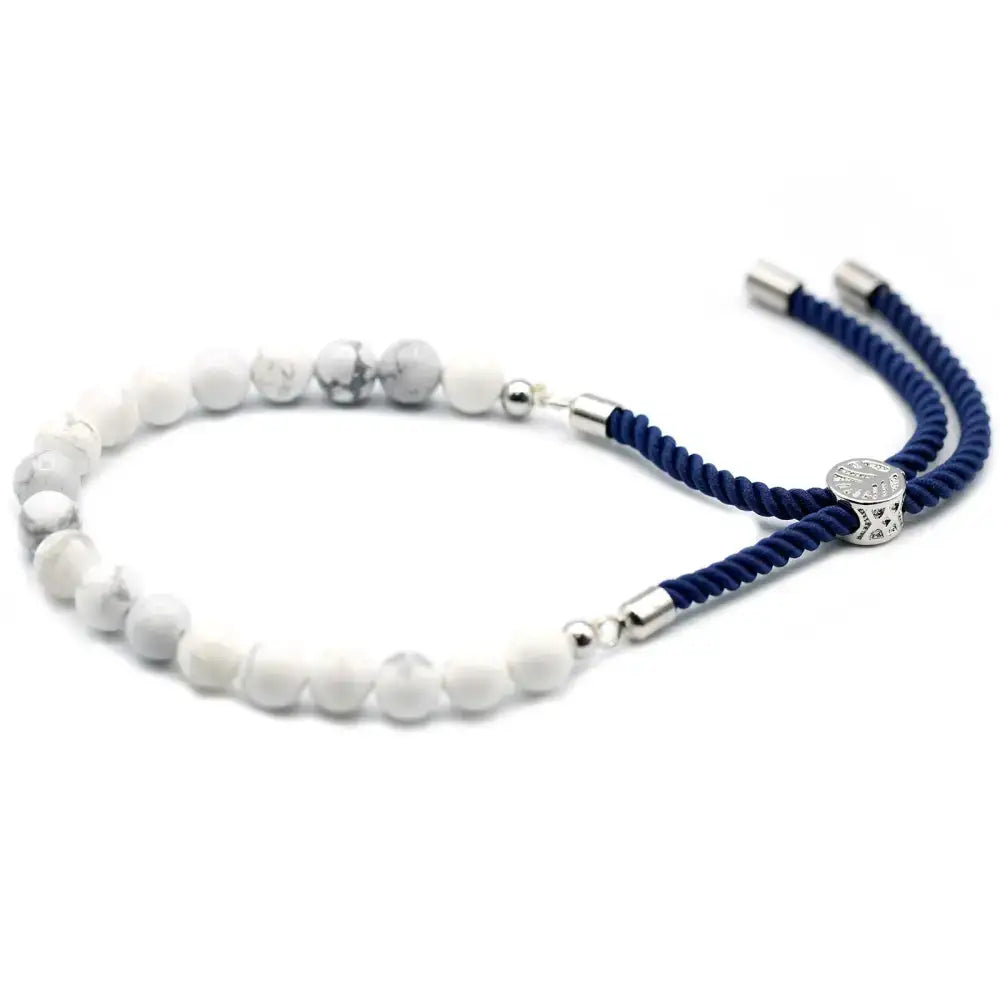 Braccialetto Blu con Terminali Placcati Argento 925 - Gemstones String Bracelets