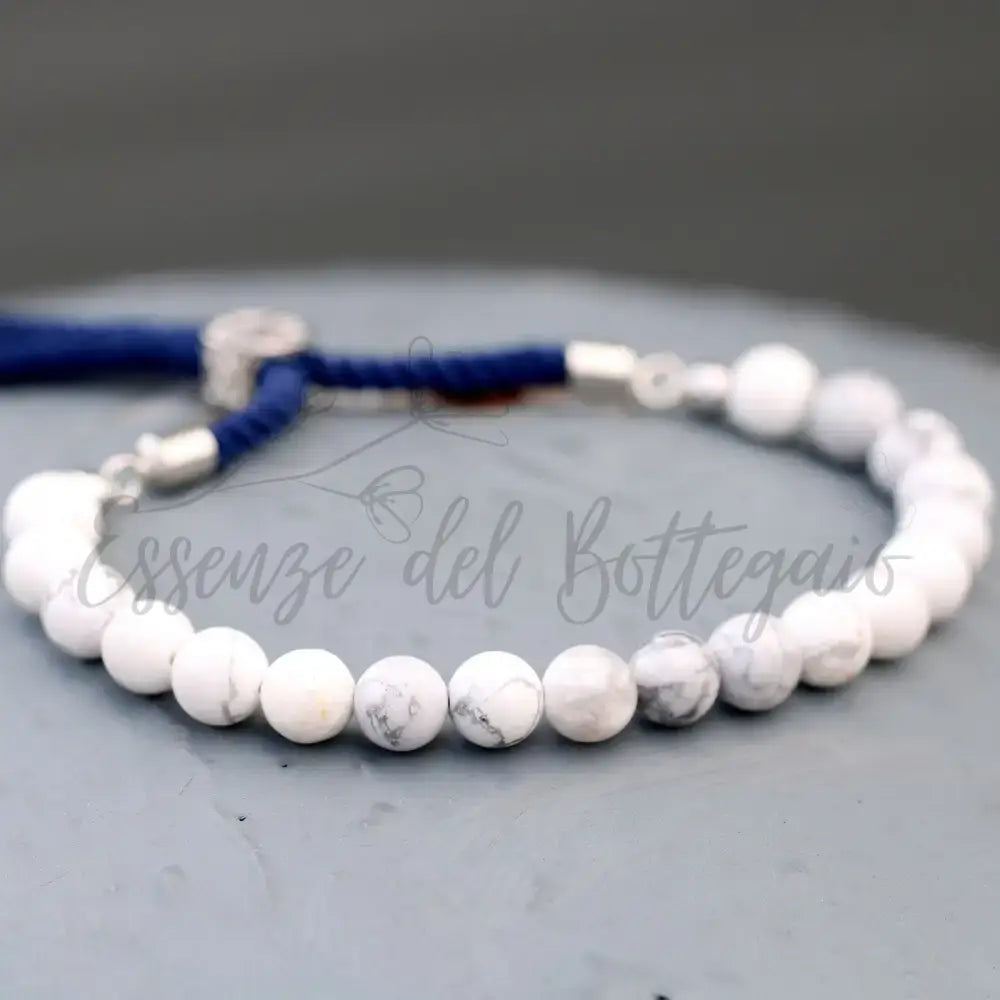 Braccialetto Blu con Terminali Placcati Argento 925 - Gemstones String Bracelets