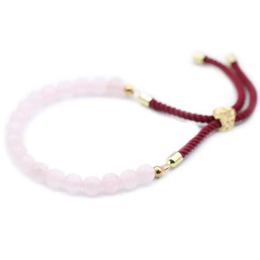 Braccialetto Bordeaux con Terminali Placcati Oro 18k - Gemstones String Bracelets