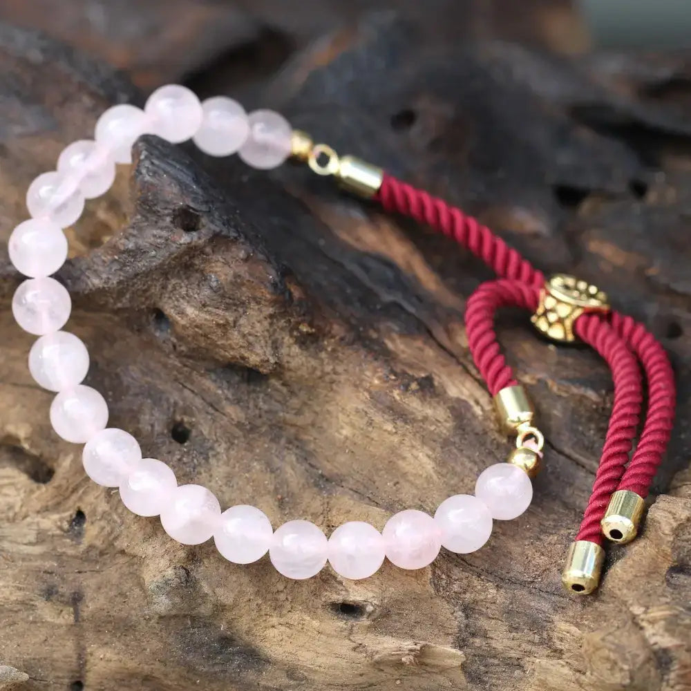 Braccialetto Bordeaux con Terminali Placcati Oro 18k - Gemstones String Bracelets