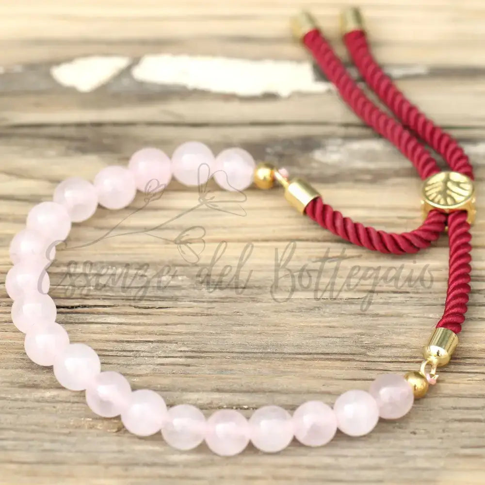 Braccialetto Bordeaux con Terminali Placcati Oro 18k - Gemstones String Bracelets