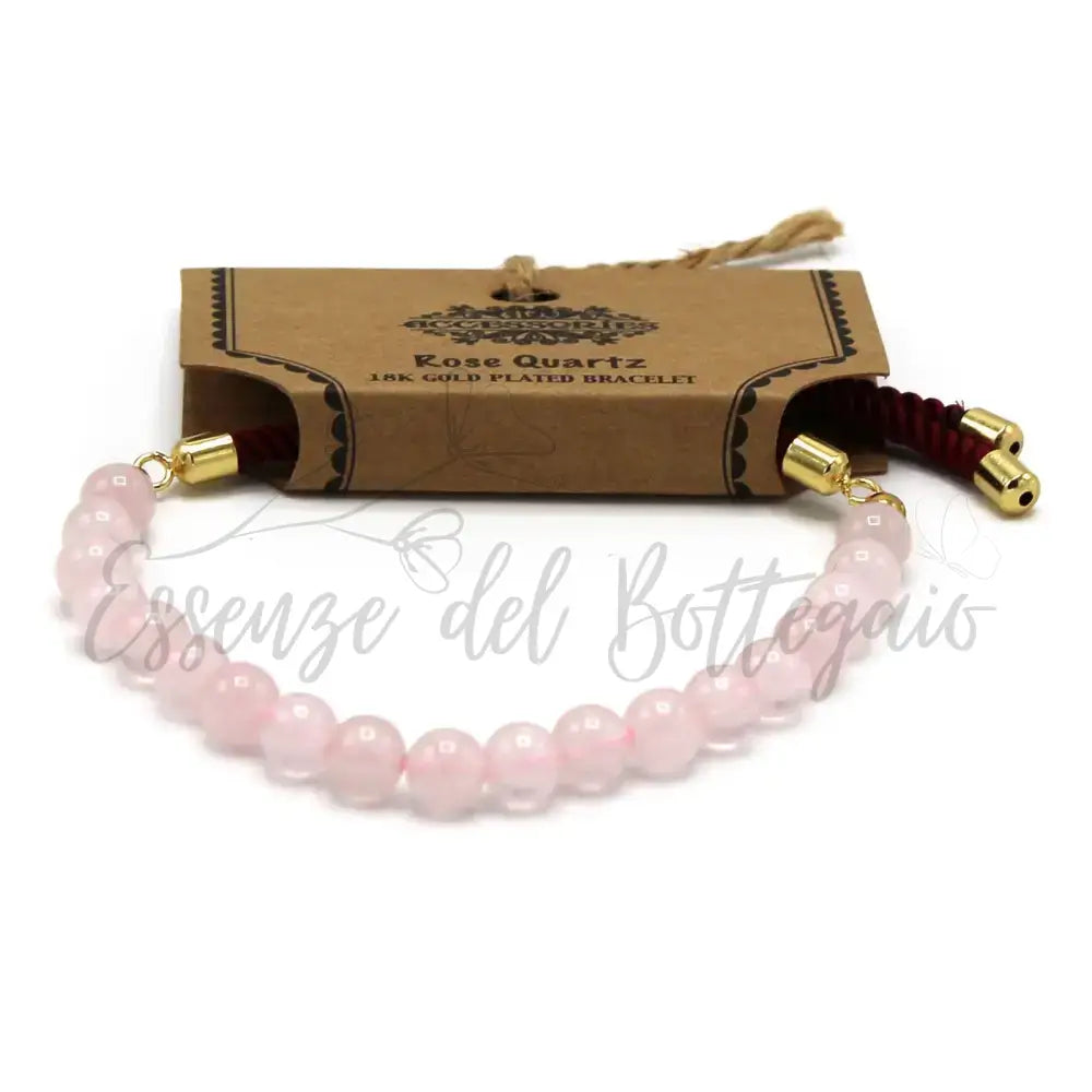 Braccialetto Bordeaux con Terminali Placcati Oro 18k - Gemstones String Bracelets
