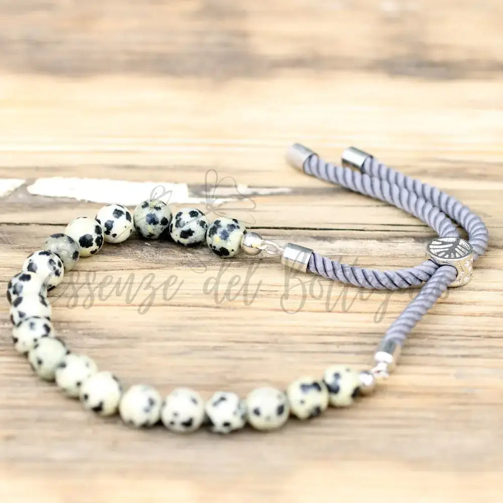 Braccialetto Carbone con Terminali Placcati Argento 925 - Gemstones String Bracelets