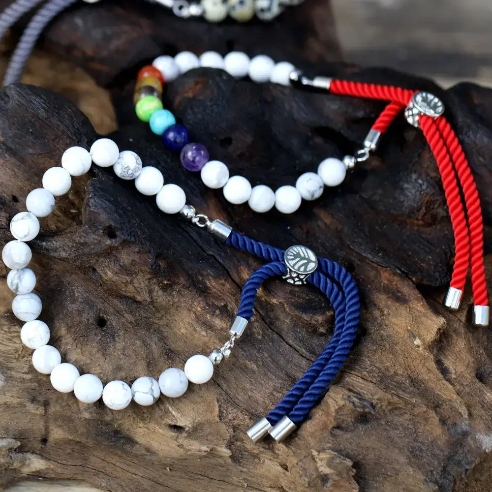 Braccialetto Carbone con Terminali Placcati Argento 925 - Gemstones String Bracelets