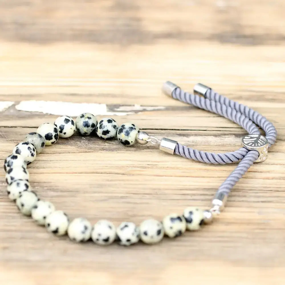 Braccialetto Carbone con Terminali Placcati Argento 925 - Gemstones String Bracelets