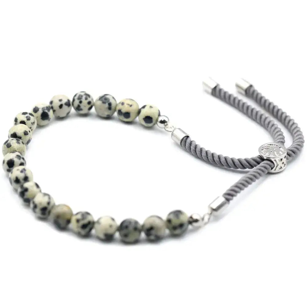 Braccialetto Carbone con Terminali Placcati Argento 925 - Gemstones String Bracelets